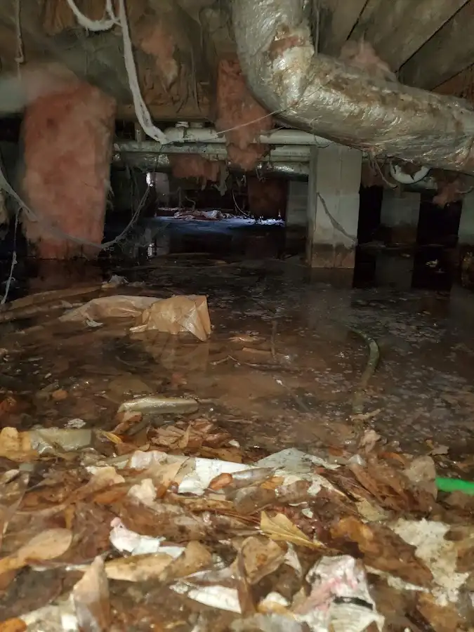 Crawl space flood assessment for Commercial Water Damage Restoration in Egg Harbor